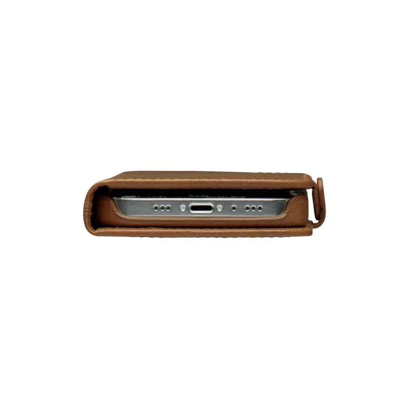 dbramante1928 Lynge LY61GT001181 custodia a libro per Apple iPhone 12/12 Pro, in pelle granulata, marrone chiaro