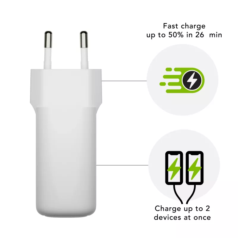 dbramante1928 re-charge Pro – caricabatterie da parete EU – 2x USB-C 30W – W