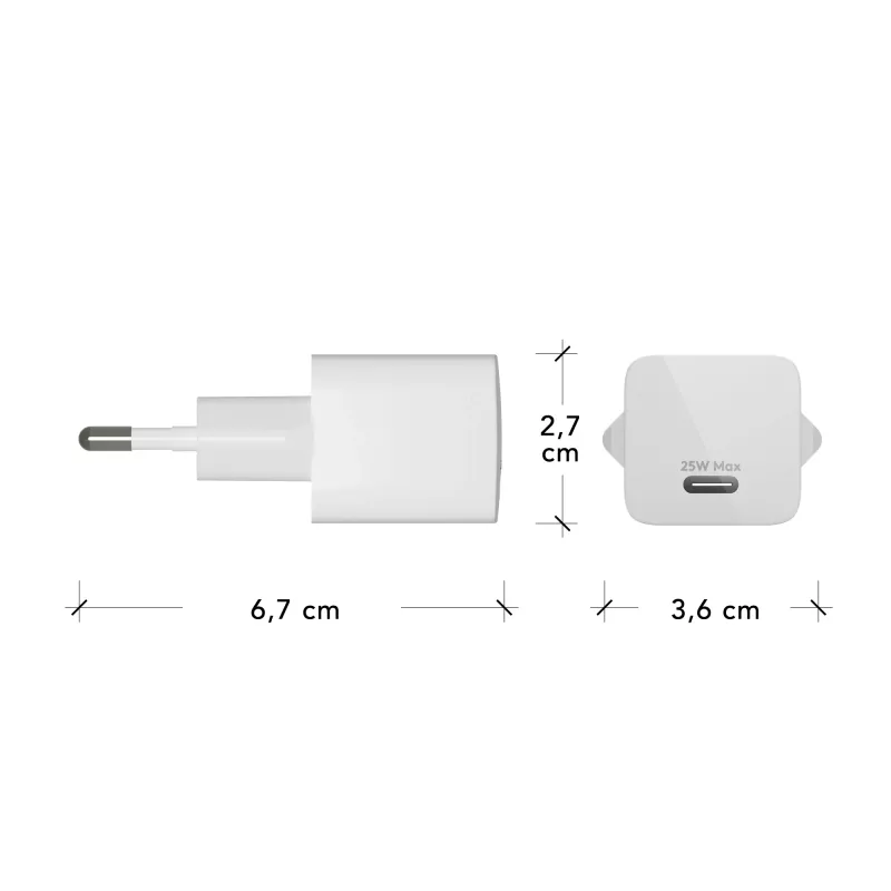 dbramante1928 re-charge Pro – alimentatore EU USB-C 25W – W, uso interno, AC, bianco