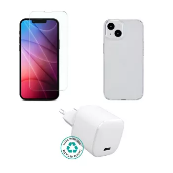 Caricabatterie per dispositivi mobili eSTUFF ES-KIT-IPH14 USB Type-C uso interno AC trasparente bianco