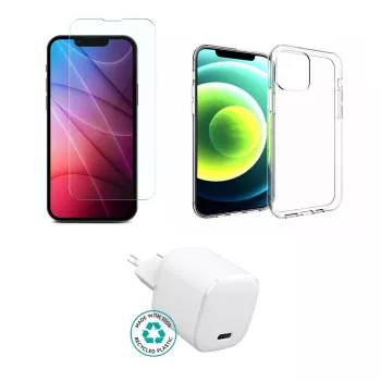 eSTUFF ES-KIT-IPH13PRO caricabatterie per dispositivi mobili telefono cellulare trasparente, bianco uso interno
