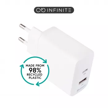 eSTUFF ES637031-BULK caricabatterie per dispositivi mobili smartphone bianco AC ricarica rapida uso interno