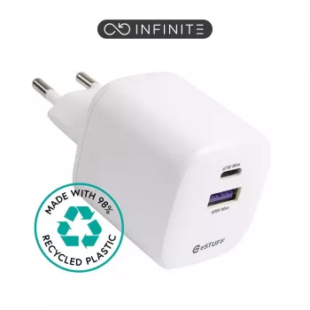 Caricabatterie mobile eSTUFF ES637065-BULK universale bianco AC uso interno USB Type-C