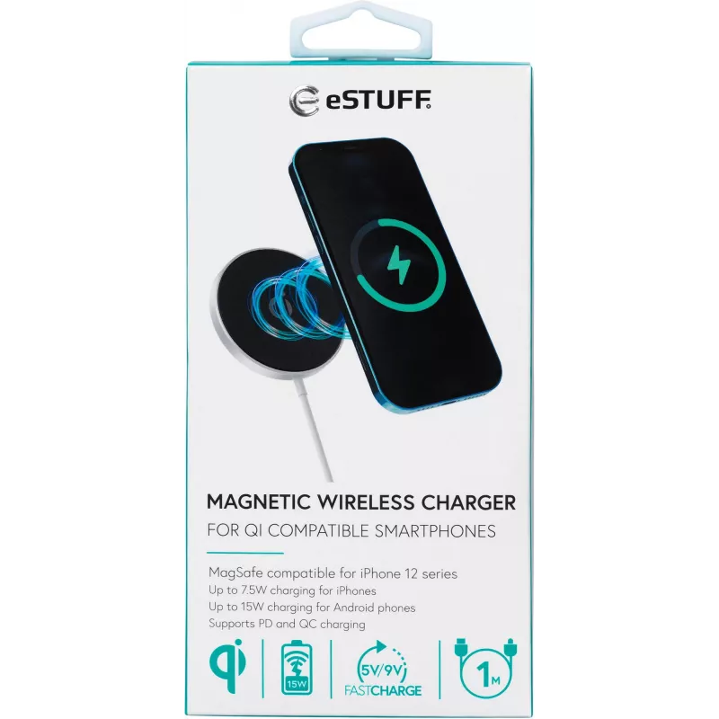 eSTUFF ES638100 caricabatterie mobile smartphone alluminio AC ricarica wireless ricarica rapida interno