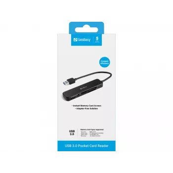 Lettore di schede Sandberg USB 3.0 Pocket Card Reader