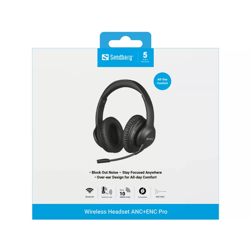Headset Sandberg headset wireless ANC+ENC Pro