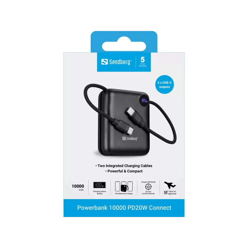 Caricabatterie portatile Sandberg Powerbank 10000 PD20W Connect, 10000 mAh