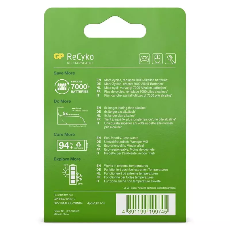 Batteria ricaricabile GP Batterie ReCyko+ 2100mAh 4 pz. AA NiMH