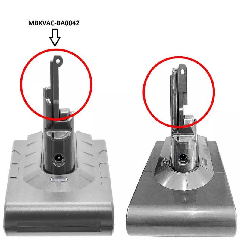 CoreParts MBXVAC-BA0042 batteria per aspirapolvere Dyson SV10, V8, V8 Absolute, V8 Animal, 21,6 V 2600 mAh 56,16 Wh Li-ion, nero