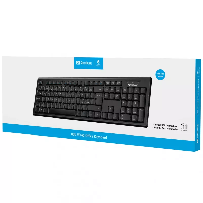 Tastiera Sandberg USB Wired Office Nord