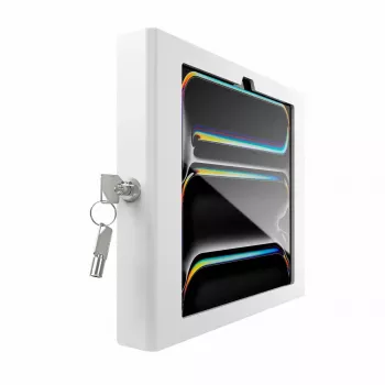 Supporto di sicurezza da parete per iPad Pro 11 pollici — Maclocks Compulocks Apex per M4 & M5, bianco, include 2 chiavi