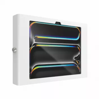 Supporto di sicurezza da parete per iPad Pro 11 pollici — Maclocks Compulocks Apex per M4 & M5, bianco, include 2 chiavi