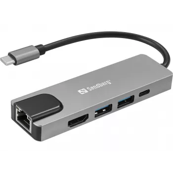 Sandberg USB-C 5in1 Travel Dock Saver con filo USB 3.2 Gen 1 100W