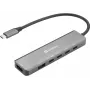 Sandberg 136-77 USB-C 6-in-1 MediaDock docking station, HDMI + USB-C video, doppio 4K@60Hz, USB-A/USB-C 10 Gbps, PD 100W, alluminio