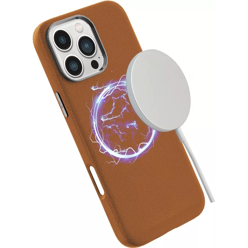 eSTUFF INFINITE VENICE custodia magnetica in pelle per iPhone 16 Pro, marrone