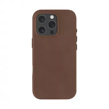 La custodia dbramante1928 Roskilde per iPhone 16 Pro in Dark Tan unisce eleganza senza tempo e funzionalità moderna
