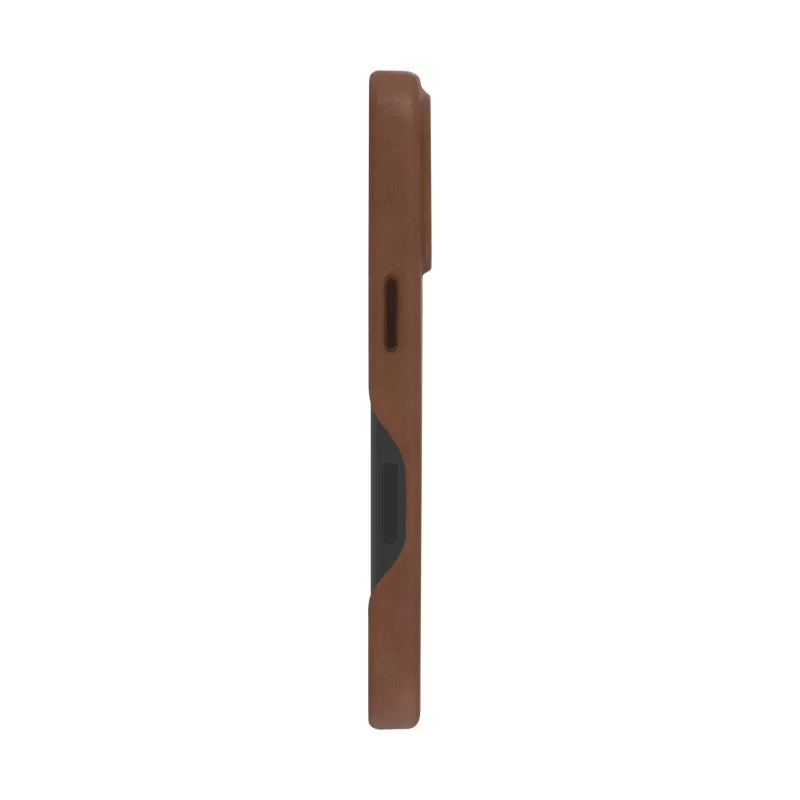 La custodia dbramante1928 Roskilde per iPhone 16 Pro in Dark Tan unisce eleganza senza tempo e funzionalità moderna