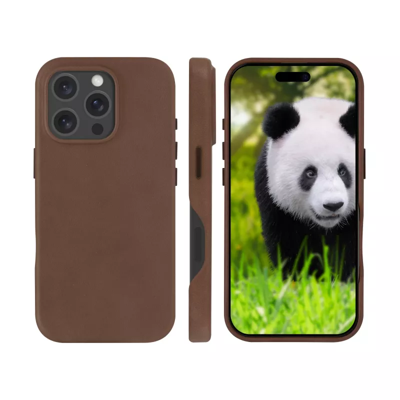 La custodia dbramante1928 Roskilde per iPhone 16 Pro in Dark Tan unisce eleganza senza tempo e funzionalità moderna