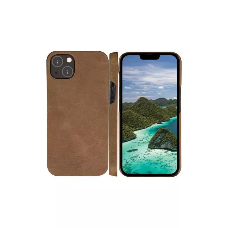 Custodia folio dbramante1928 Lynge iPhone 14 Plus tan 3 scomparti per carte