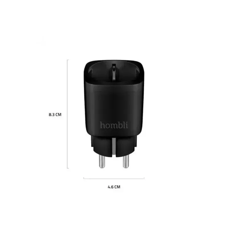 Hombli presa smart HBPP-0205, 3680 W, per interni, nera, confezione promo 2+1 (3 pz.)