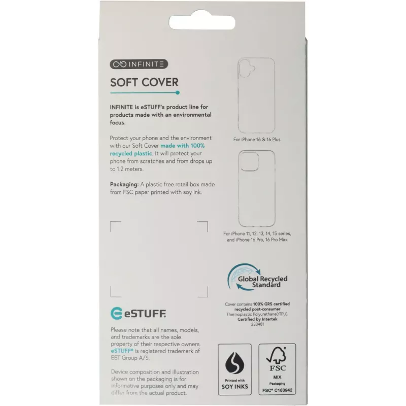 eSTUFF ES67101054 custodia per cellulare 15,5 cm (6,1 pollici) cover nera