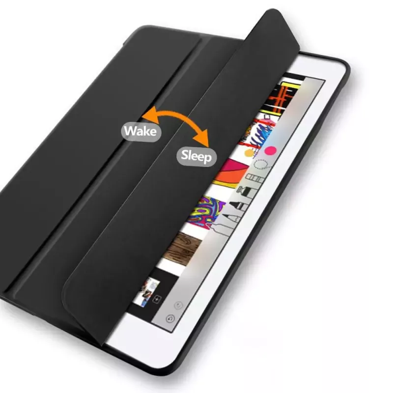 eSTUFF SEATTLE Custodia per penna per iPad 9.7 2018/2017 – pelle PU grigia