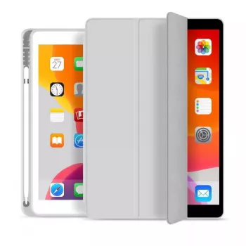 eSTUFF SEATTLE Custodia per penna per iPad 9.7 2018/2017 – pelle PU grigia
