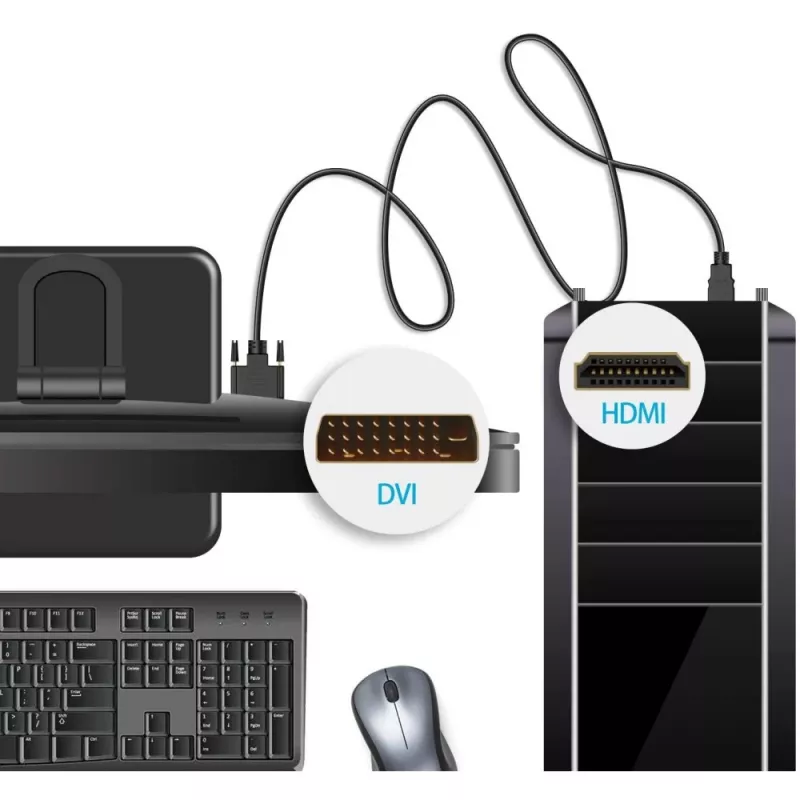 Cavo video Techly HDMI a DVI-D M/M 1,8 m ICOC HDMI-D-018