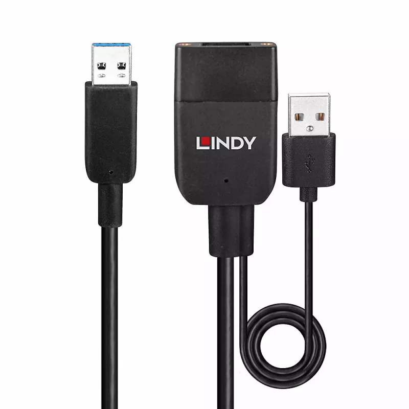 Cavo USB 3.2 Gen 2 Type-A ibrido Lindy 35 m nero ABS