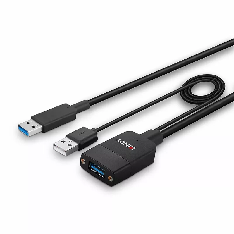 Cavo USB 3.2 Gen 2 Type-A ibrido Lindy 35 m nero ABS