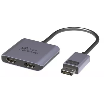 Adattatore DisplayPort a 2x HDMI MicroConnect MC-DP-2XHDMI, doppio HDMI connettore femmina, supporto 4K