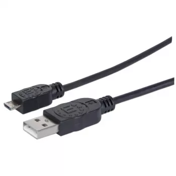 Manhattan cavo USB-A a Micro-USB, 1,8 m, connettore maschio a maschio, nero, 480 Mbit/s (USB 2.0), Hi-Speed USB, garanzia a vita, corrisponde a UUSBHAUB6.