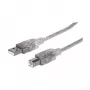 Cavo USB-A a USB-B Manhattan 345408 5 m maschio a maschio argento