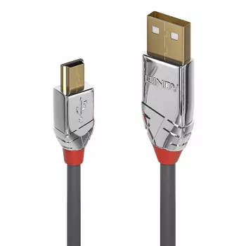 Cavo Lindy 0,5 m USB 2.0 tipo A a Mini-B, Cromo Line