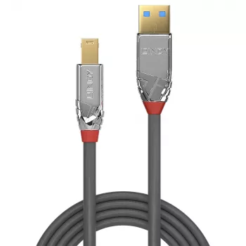 Cavo Lindy 0,5 m USB 3.2 Type A a B, 5 Gbit/s, Cromo Line