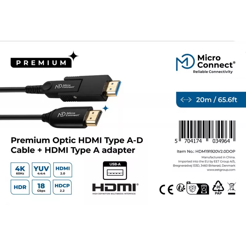 Cavo HDMI MicroConnect HDM191920V2.0DOP 20 m