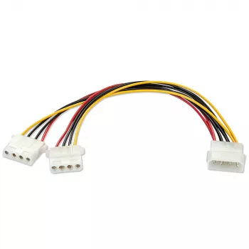 Lindy 0,25 m adattatore di alimentazione, connettore maschio LP4 su 2 x connettore femmina LP4