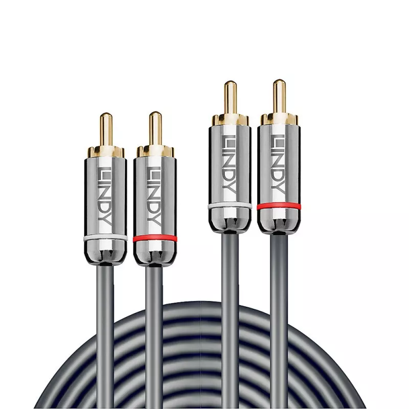 Cavo audio Lindy 10 m doppio RCA, Cromo Line
