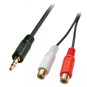 Cavo adattatore AV Lindy 0,25 m – jack 3,5 mm maschio a 2x RCA femmina