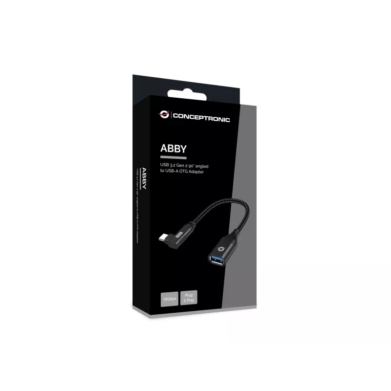 Adattatore OTG Conceptronic ABBY19B USB 3.2 Gen 2 a 90° a USB-A