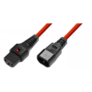 Microconnect MC-C13C14LOCK-2M cavo di alimentazione rosso connettore femmina C13 connettore femmina C14