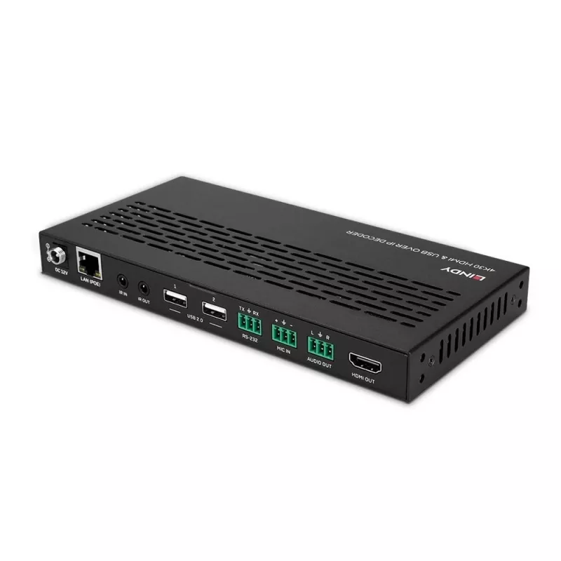 Ricevitore AV Lindy sistema 4K30 HDMI e USB over IP – decoder