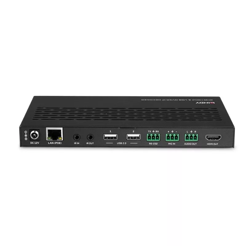 Ricevitore AV Lindy sistema 4K30 HDMI e USB over IP – decoder