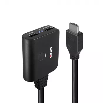 Lindy splitter HDMI 4K60 2 porte cavo nero 3840x2160