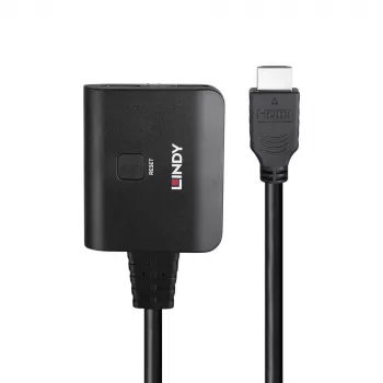 Lindy splitter HDMI 4K60 2 porte cavo nero 3840x2160