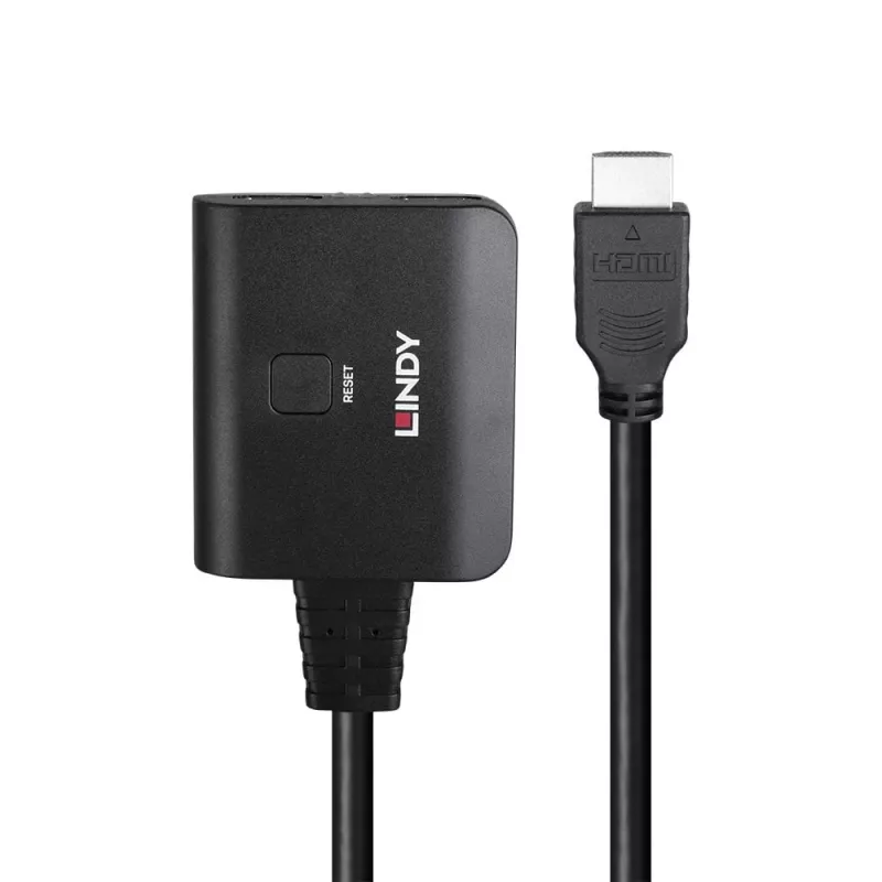 Lindy splitter HDMI 4K60 2 porte cavo nero 3840x2160