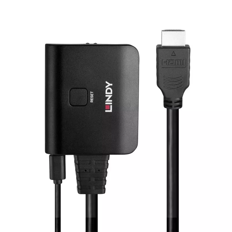 Lindy splitter HDMI 4K60 2 porte cavo nero 3840x2160