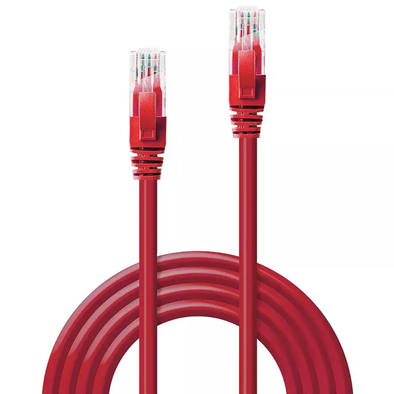 Cavo di rete Lindy 3m Cat.6 RJ-45 U/UTP rosso