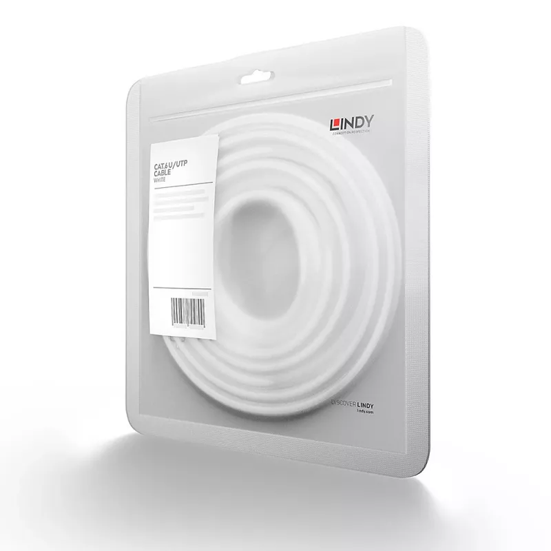 Cavo di rete Lindy 0,3m Cat.6 U/UTP, bianco
