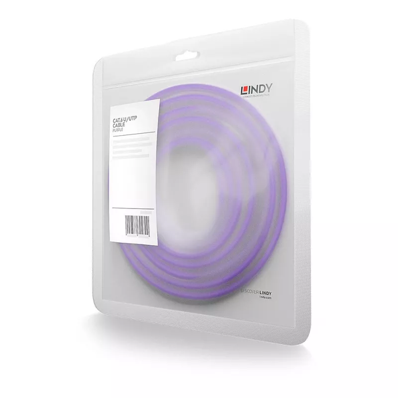 Cavo di rete Lindy 5m Cat.6 RJ-45 U/UTP viola